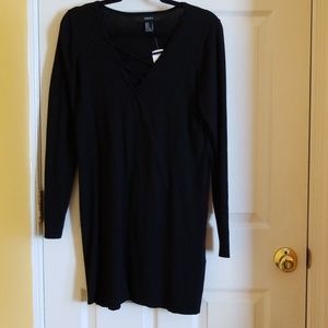 F21 Black dress with v neck front